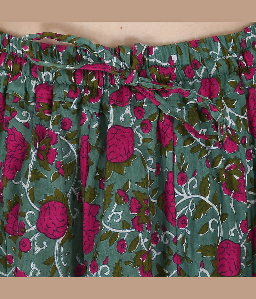 Sttoffa Green Cotton Women's Flared Skirt ( Pack of 1 ) view 2