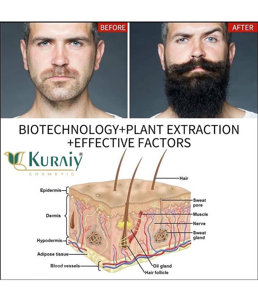 KURAIY Beard Growth Oil 100% Natural Beard Growth Oil Products For Men view 2