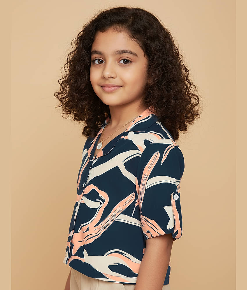 Aarya Designer Pack of 1 Girls Crepe Shirt ( Pink ) view 2