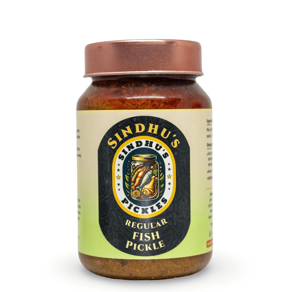 Sindhu's Tangy Regular Fish Pickles, 100g, Authentic Indian Flavor