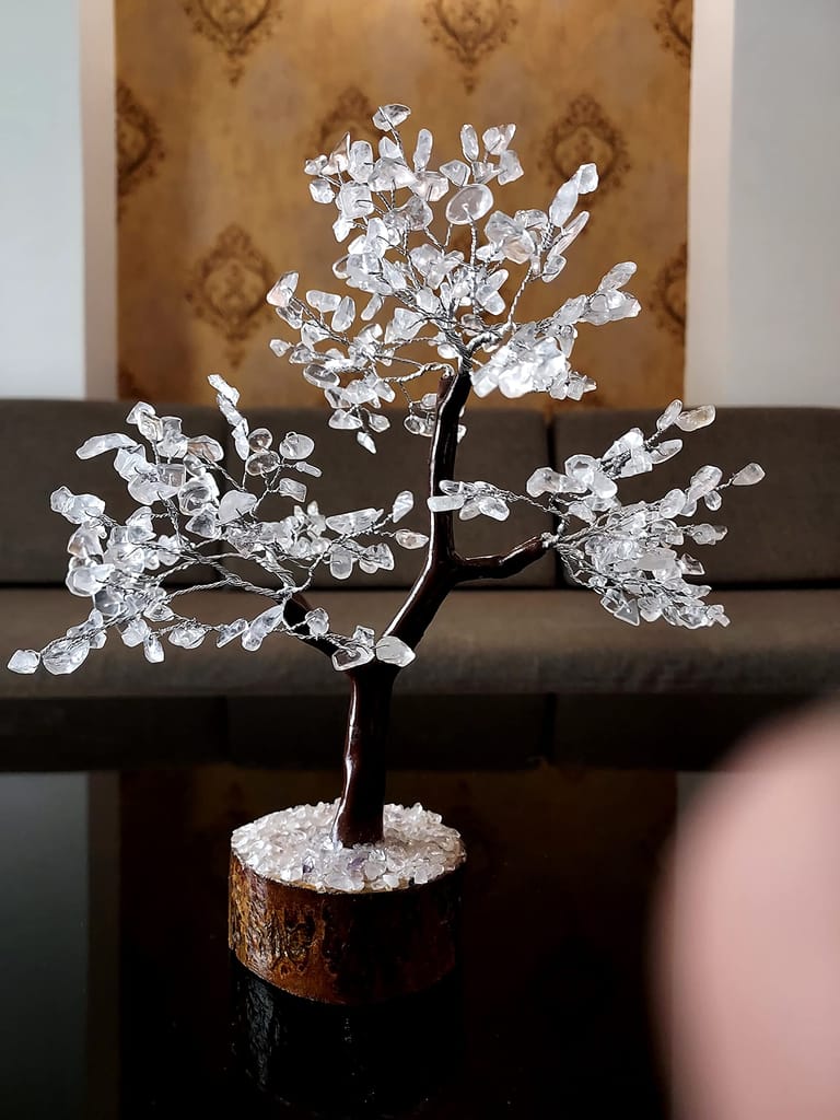 KITREE Energised Natural Clear Quartz Crystal Tree 300 Beads (Color White) view 2