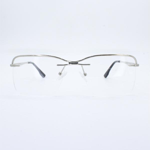 Lensoz Elite X Luxe Rimless Geometric 3 - Narrow - Silver & Black view 2