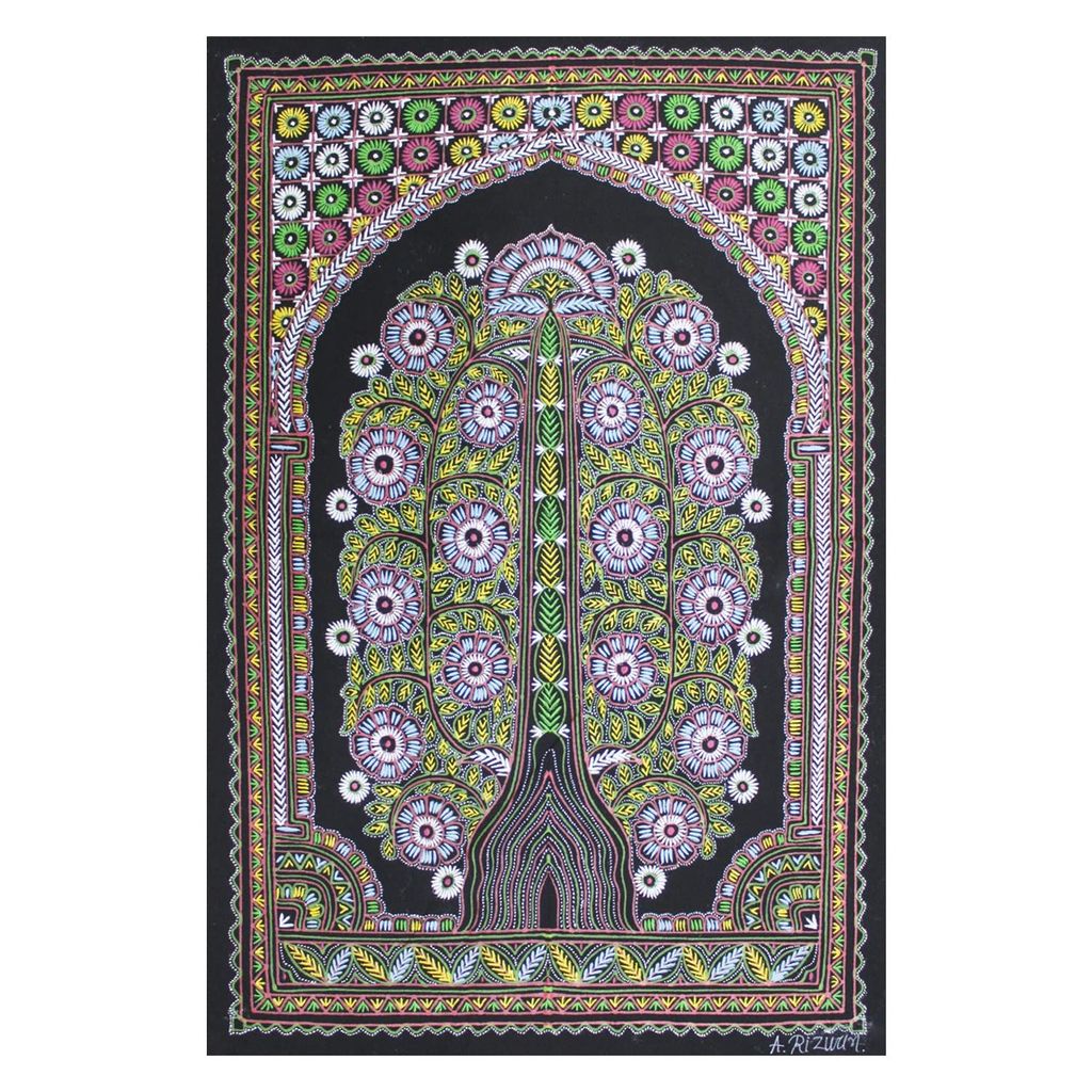 Garvi Gurjari (A Gujarat Govt Enterprise Handmade Rogan Painting - Black(GGCHRP08) view 2