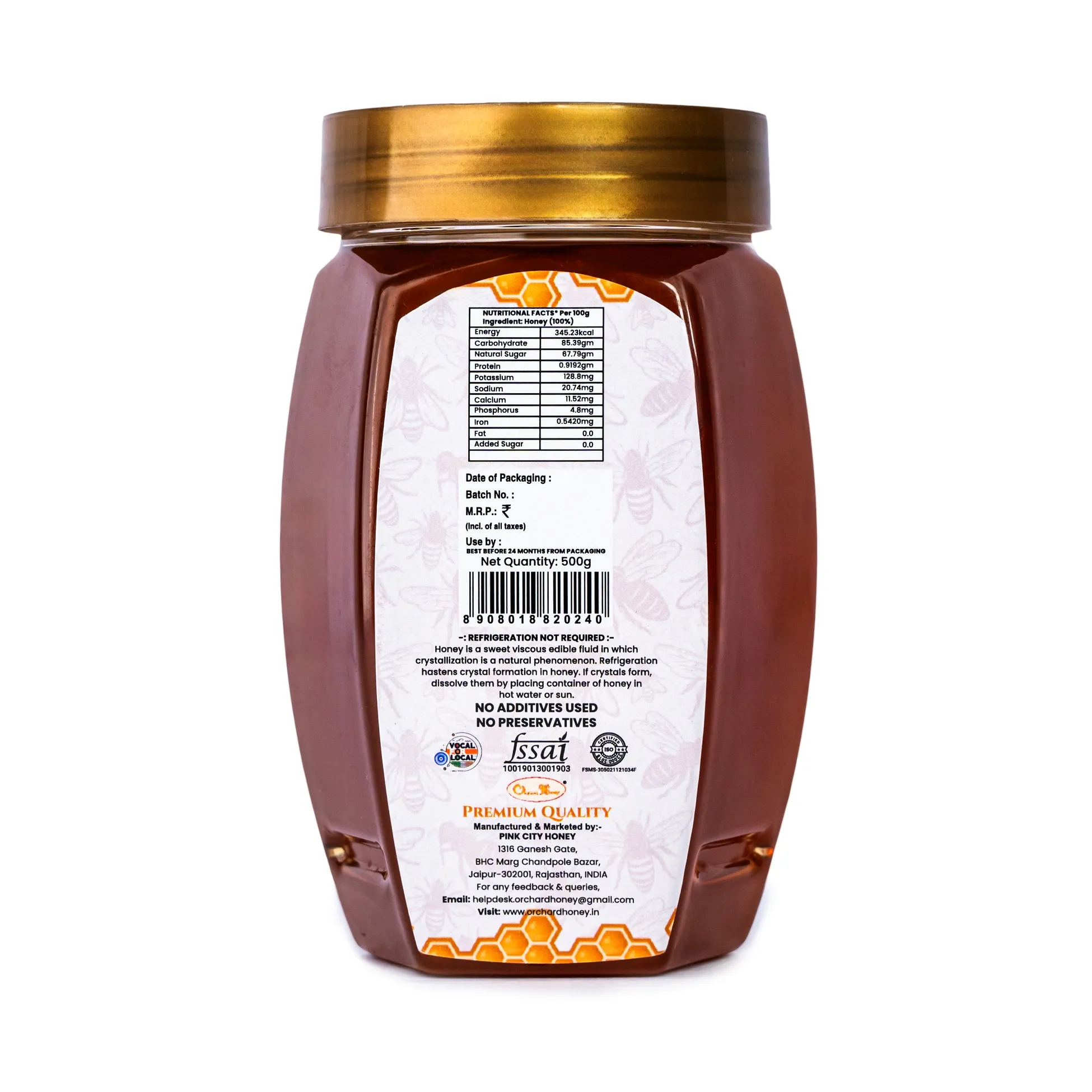 Orchard Honey Premium Honey 1KG | Pure Honey | No Additives or Preservatives | Rich in Antioxidants| Desi Honey | Wild Forest Honey for Weight loss & Digestion | Natural Shahad 500gm+500gm Pack view 2