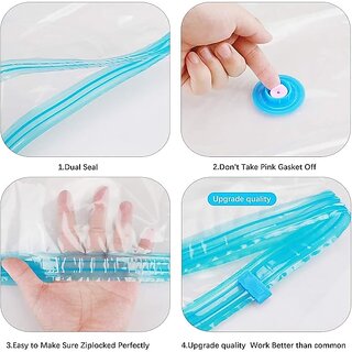 Vacuum Storage Bags for Clothes 5-Pack Space Saver with Hand Pump for Travel & Home view 2