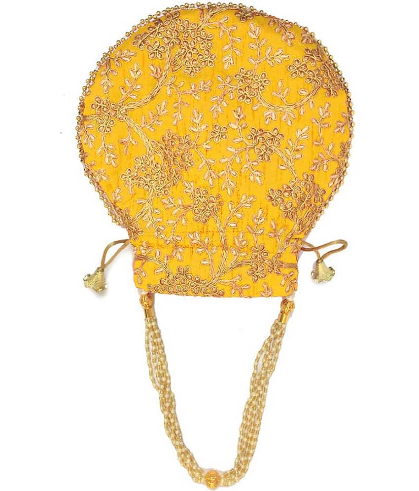 Bulbul Yellow Silk Potli view 2