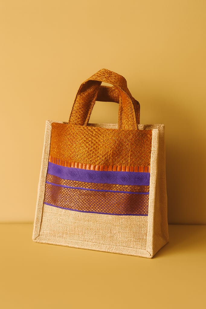 Chic Woven Textured Light Yellow Tote Bag with Mustard Handle