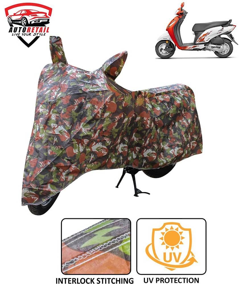 AutoRetail - Jungle Dust Proof Two Wheeler Polyster Cover With (Mirror Pocket) for Activa i ( Pack of 1 ) view 2