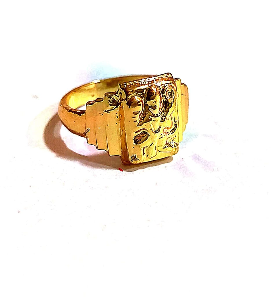 "Golden Ring with Intricate Design" view 2