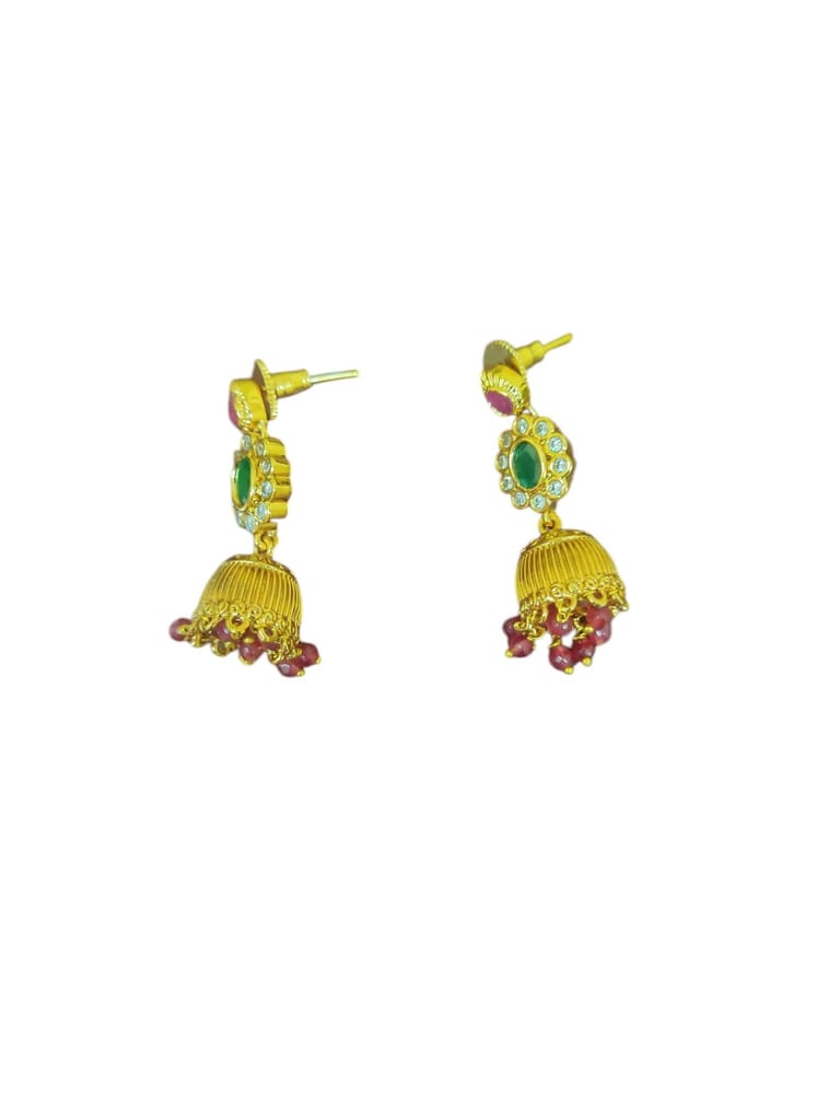 Gold-plated Kundan and Pearl Necklace Set with Earrings for Women view 2