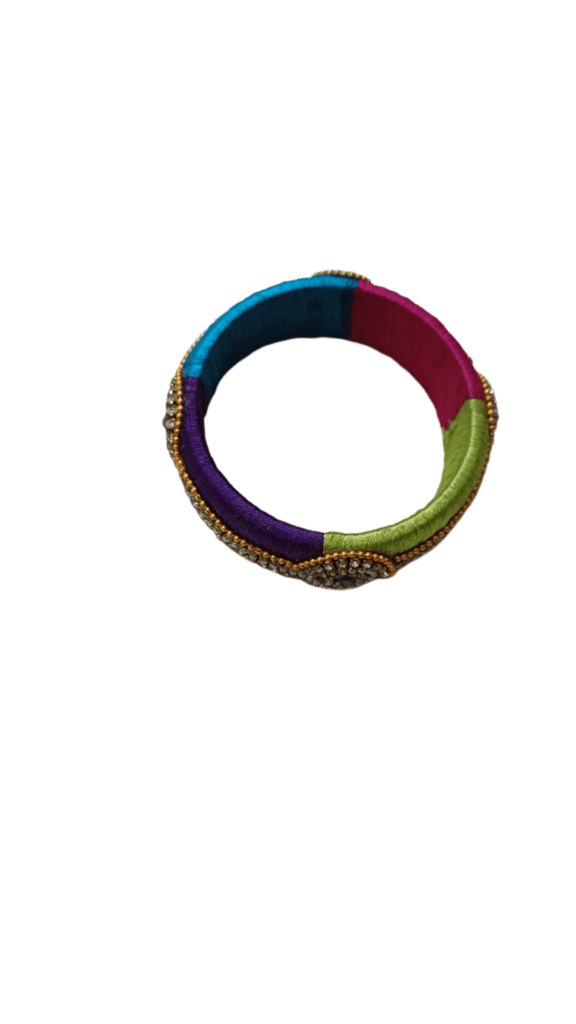 Buy Online Multicolor Silk Thread Bangle Set for Women at Lowest Price in India view 2