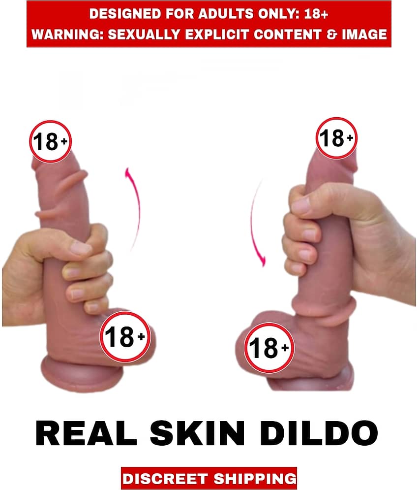 FEMALE ADULT SEX TOYS REALISTIC NATURAL SKIN SILICONE DILDO WITH SUCTION CUP For Female view 2