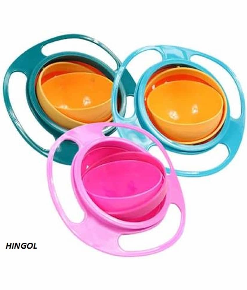 HINGOL No Spill Gyro Bowl for Baby and Kids, 360 Degree Rotation Spill Proof Food Bowl view 2