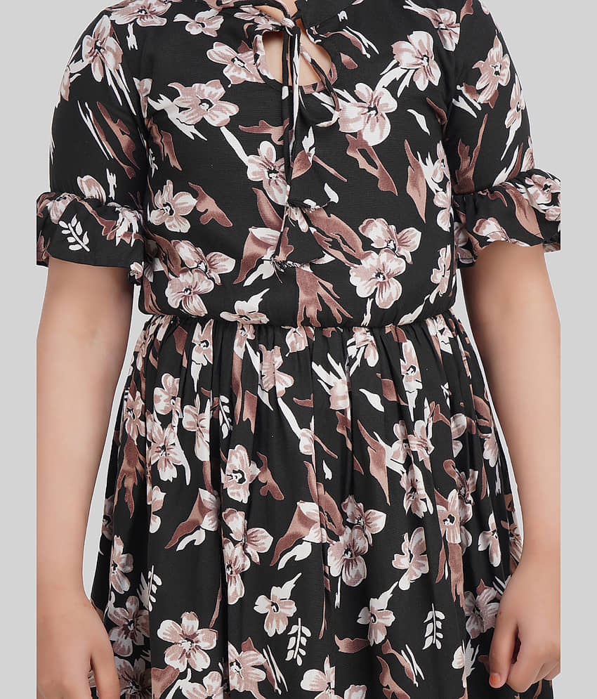 Being Naughty Rayon Fit And Flare Dress For Girls ( Pack of 1 , Black ) view 2