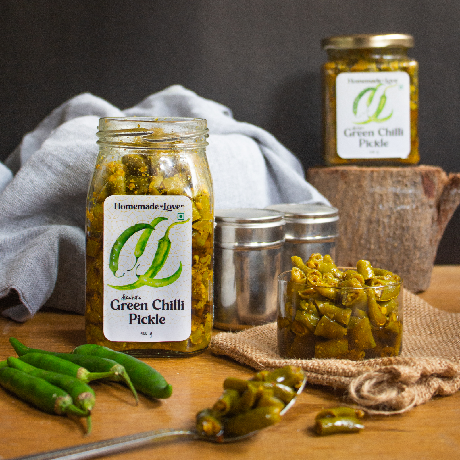 Homemade Love- Green Chilli pickle - 400 view 2