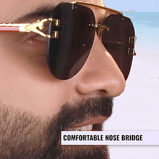 Premium Rimless Aviator Sunglasses view 2