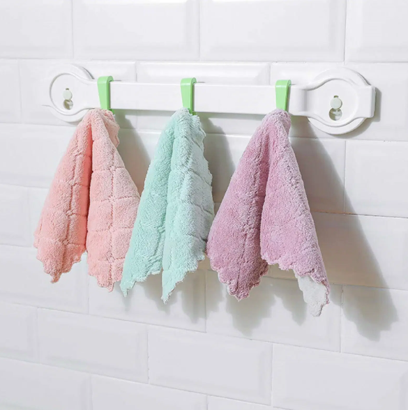 VillWin Hand Towels, Face cloths, Super Absorbent Coral Velvet Dishtowels view 2