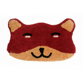 Super Soft Anti-Skid Microfiber Bathroom Mat / Doormat Red (45 x 70 cm) Cat Face Design, Pack of 1 view 2