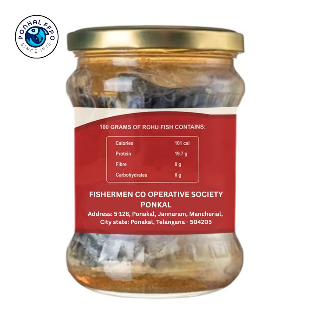 PONKAL FFPO Rohu Fish Pickle - Authentic Indian Fish Pickle- 500gm view 2