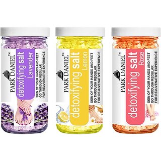 PARK DANIEL Premium Lavender, Lemon &amp; Rose Bath Salt- For Refreshing, Radiant &amp; Whitening Skin- Pedicure &amp; Manicure Salt Combo Pack of 3 Jars of 200 gms(600 gms) (600 g) view 2