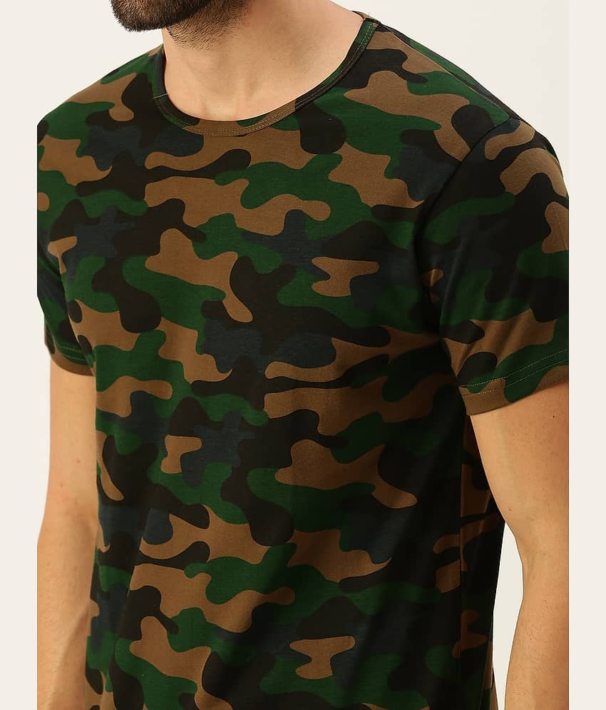 Veirdo Pack of 1 Cotton Regular Fit Men's T-Shirt ( Green ) view 2