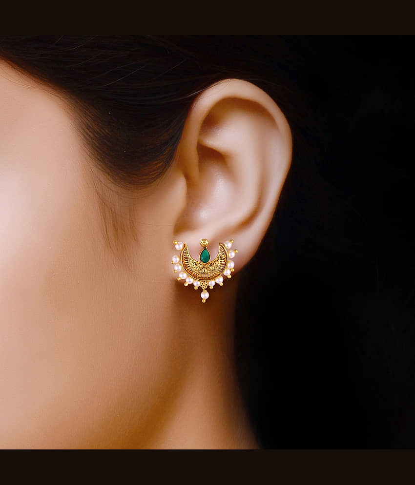 Vighnaharta Green Chandbalis Earrings ( Pack of 1 ) view 2