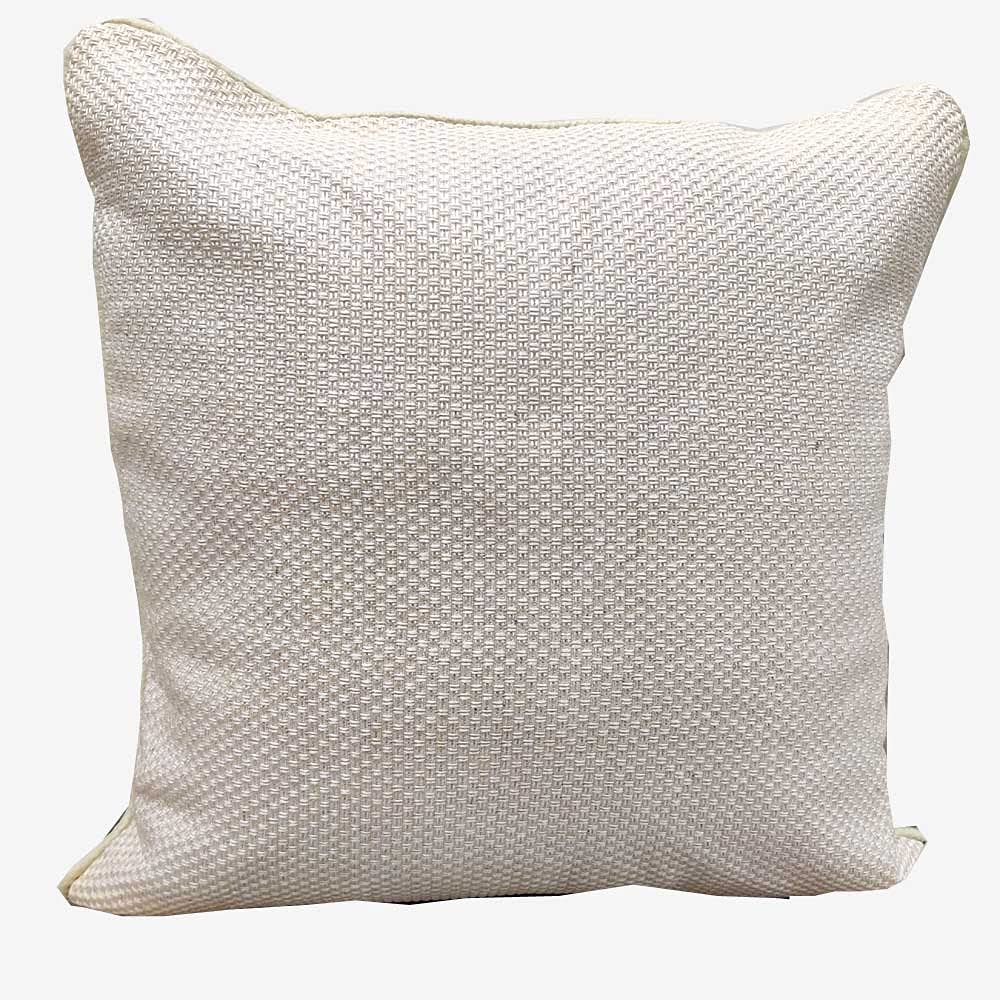 Cream Self Design Woven Geometric Woven Zipper Square Set Cushion Covers (16x16 inch or 40 x 40 cm) Set of 3 view 2