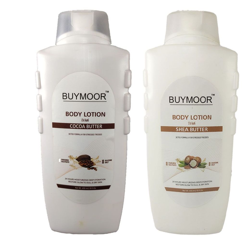 BUYMOOR Cocoa Butter & Shea Butter Deep Nourishing Skin Brightening Body Lotion Men & Women 1300 ML(Pack Of 2). view 2