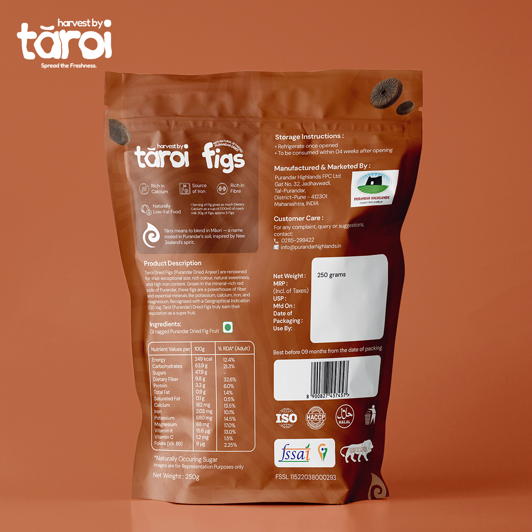 Taroi Dry Super Figs – Premium Purandar Anjeer 250 gm | GI Tagged view 2