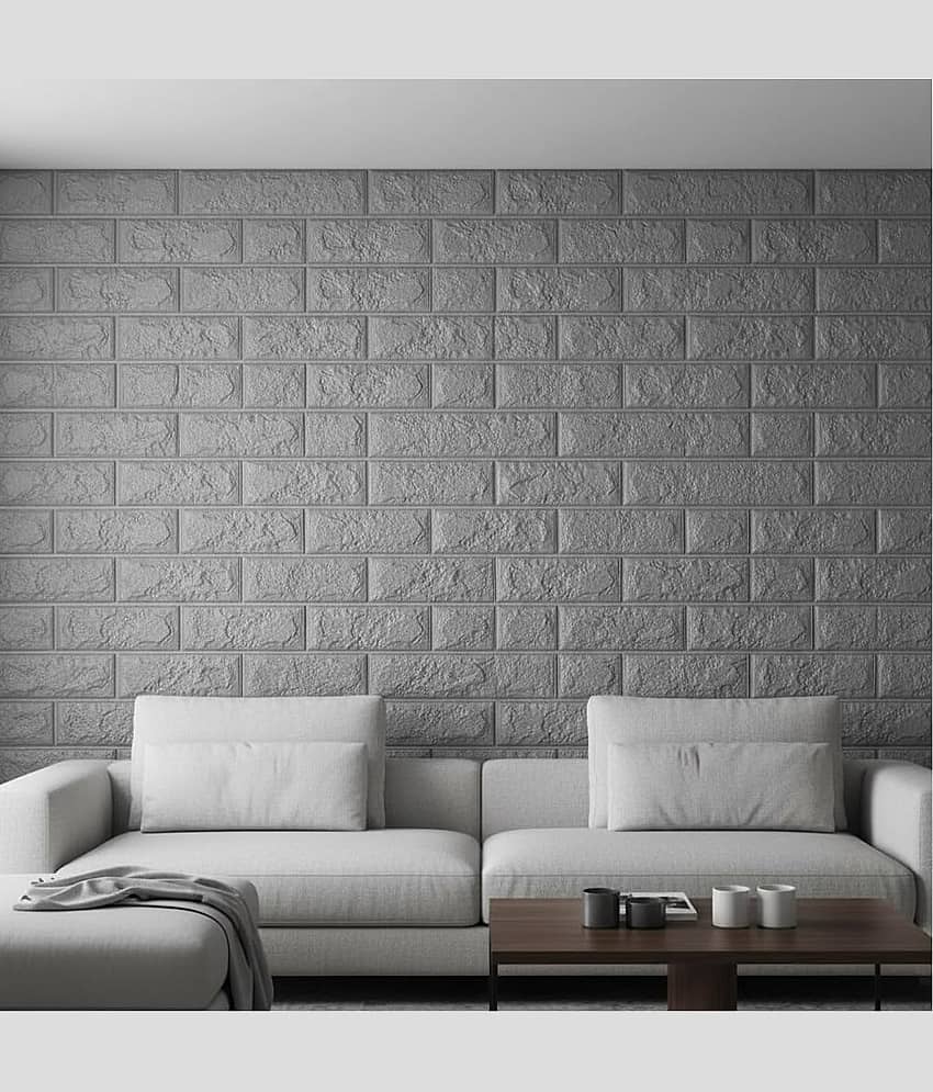 KRAMOX 3D Brick Wallpaper – White PE Foam Self-Adhesive Wall Sticker | Realistic Brick Design | DIY Peel & Stick Wallpaper for Home, Living Room, Bedroom, Hotel & Café Décor view 2
