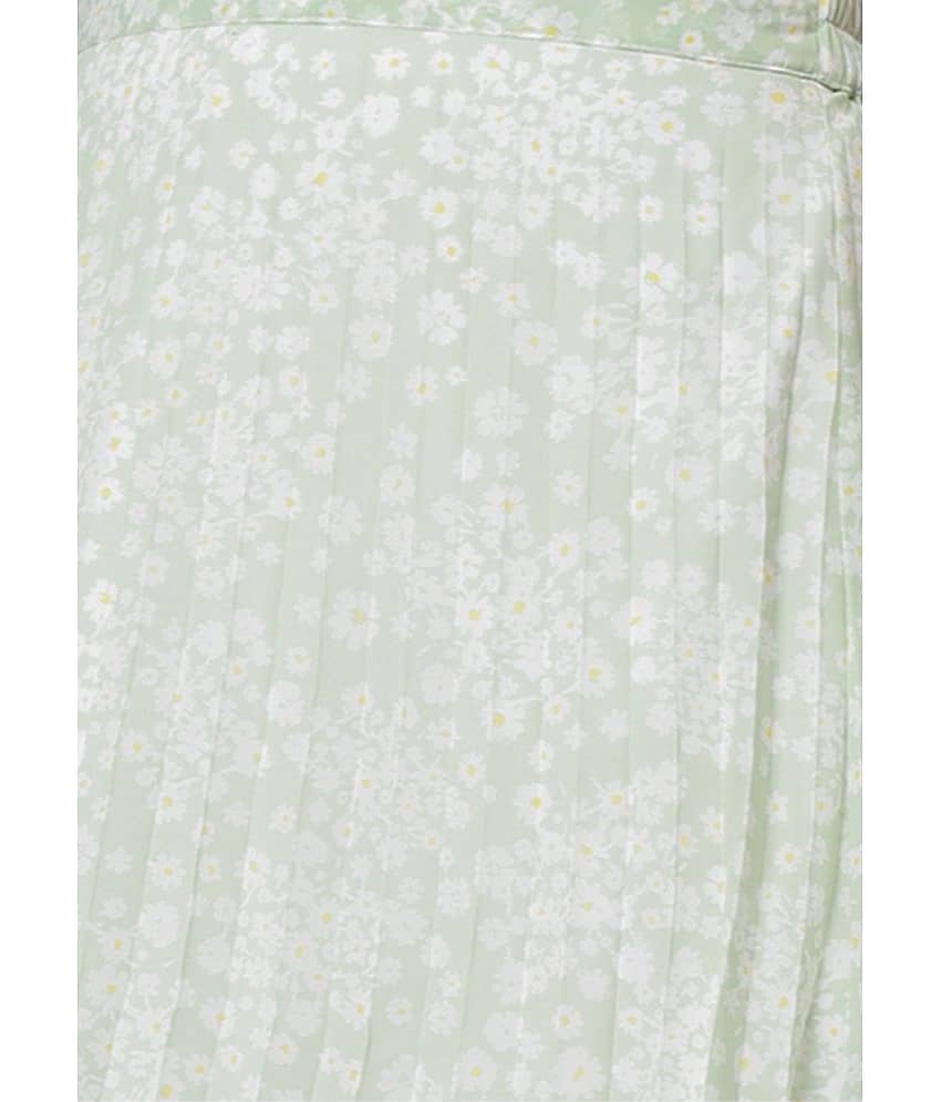 NUEVOSDAMAS - Green Georgette Women's Flared Skirt ( Pack of 1 ) view 2