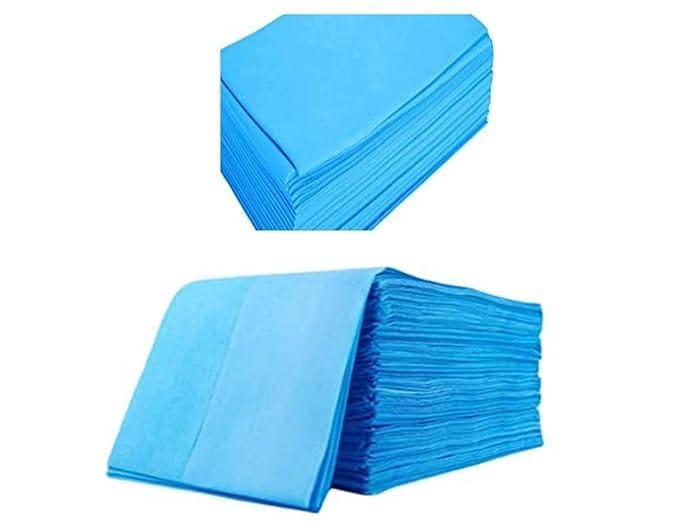 FAIRBIZPS Disposable Non-Woven Bed Sheet for Hospital, Hotel, Spa and Beauty Parlor, 182.88 cm x 60.96 cm, Blue Pack of 10 view 2