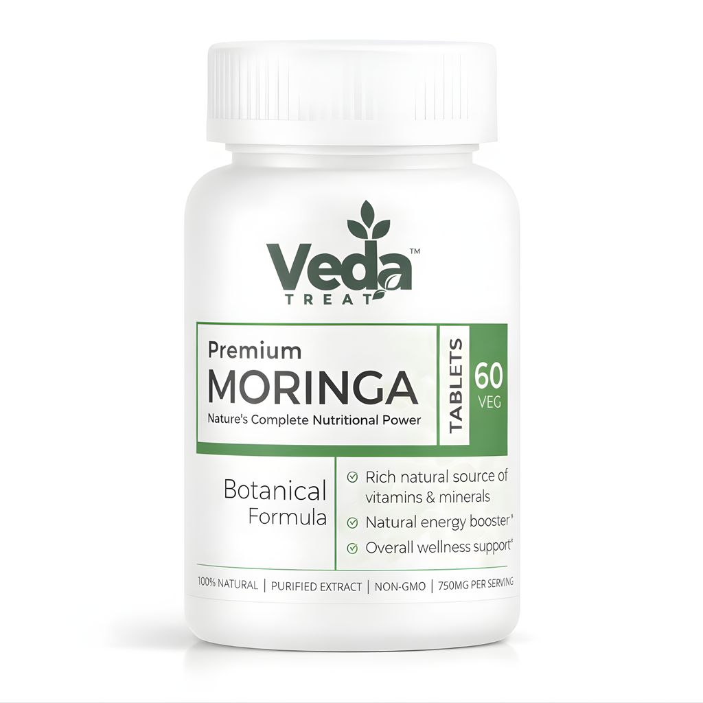 VedaTreat Premium Moringa Tablets 750mg | Rich in Natural Vitamins & Minerals | 60 Veg Tablets for Daily Nutrition & Wellness view 2