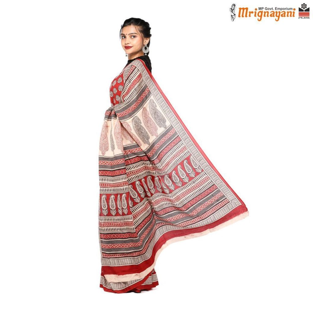 HANDLOOM MULBERY SILK SAREE WITH BLOUSE (SKU - 3I0103080522, SAREE-1156) view 2