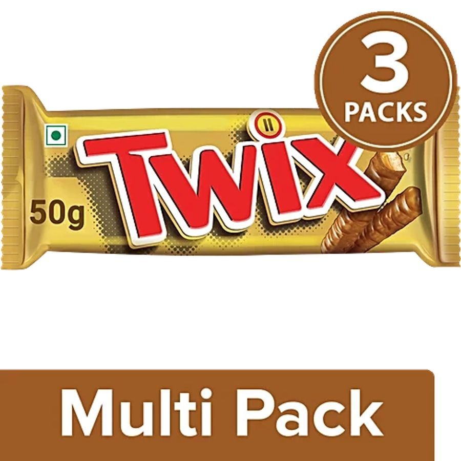 Twix Cookie Caramel Chocolate Bar, 3x50 g (Multipack) - 50 mL - One Unit view 2
