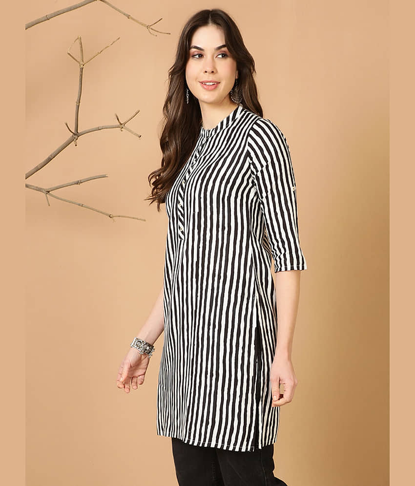 Antaran Rayon Striped Straight Women's Kurti - Multicolor ( Pack of 1 ) view 2