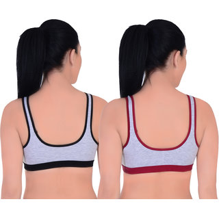 Empisto Branded Women's Black and Maroon Colour Yoga or Sports Bra (pack of 2) view 2
