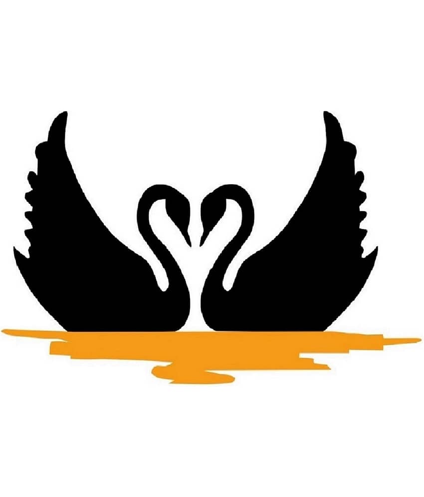 Asmi Collection Two Romantic Loving Swan Wall Sticker ( 55 x 82 cms ) view 2