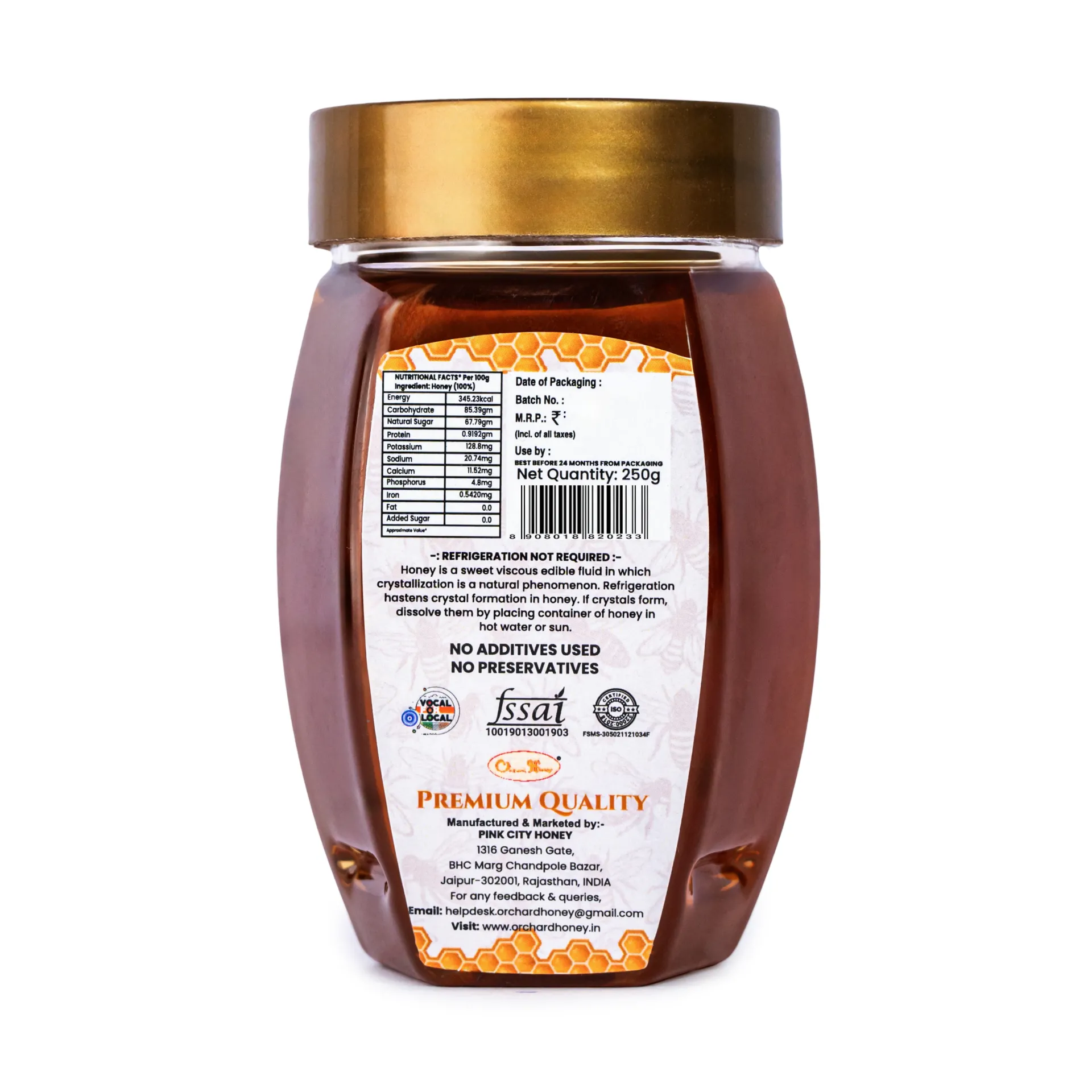 Orchard Honey Premium Honey 250gm | Pure Honey | No Additives or Preservatives | Rich in Antioxidants| Desi Honey | Wild Forest Honey for Weight loss & Digestion | Natural Shahad 250gm view 2