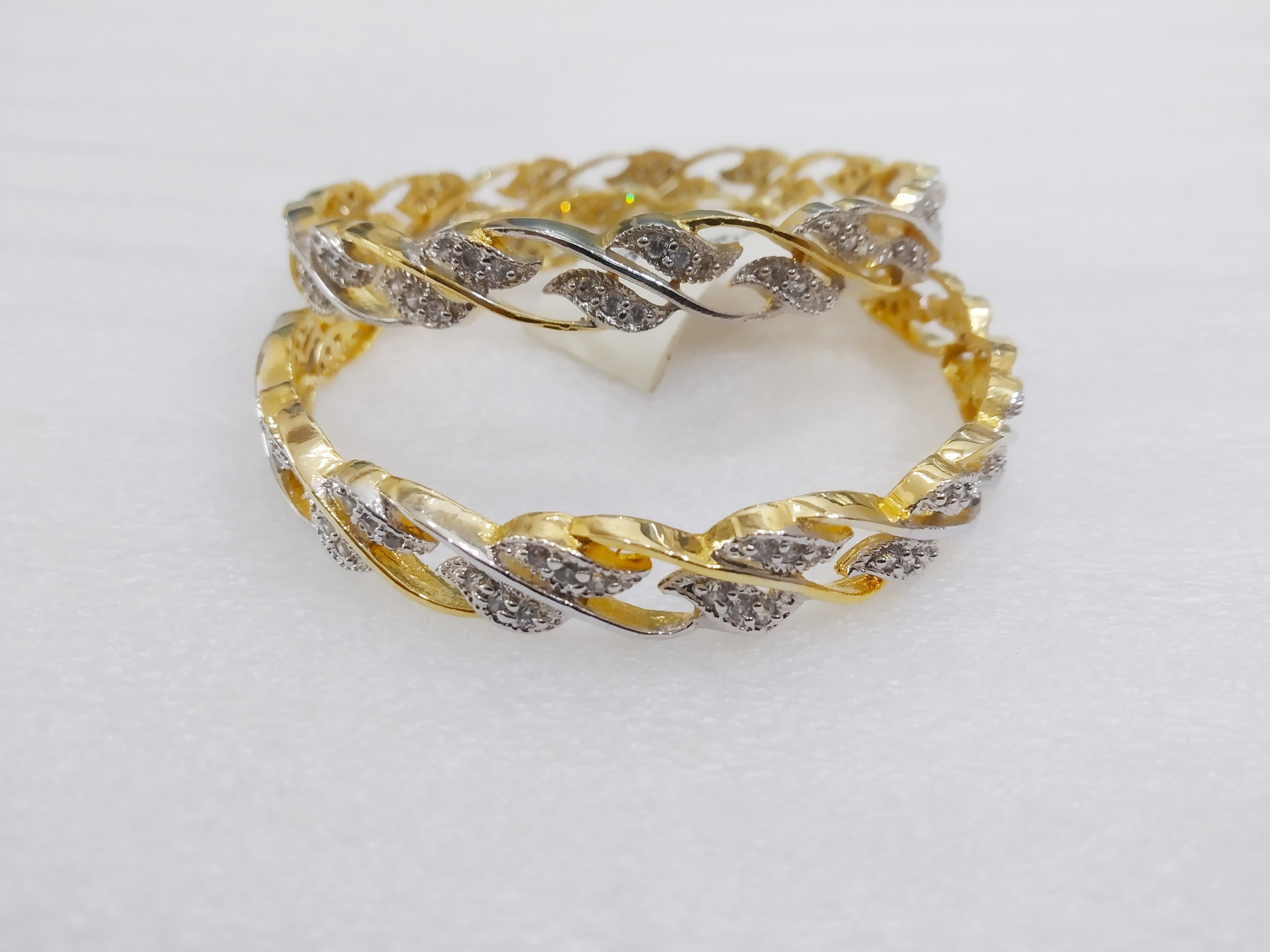 American diamond ganga jamuna bangles 2.4 size