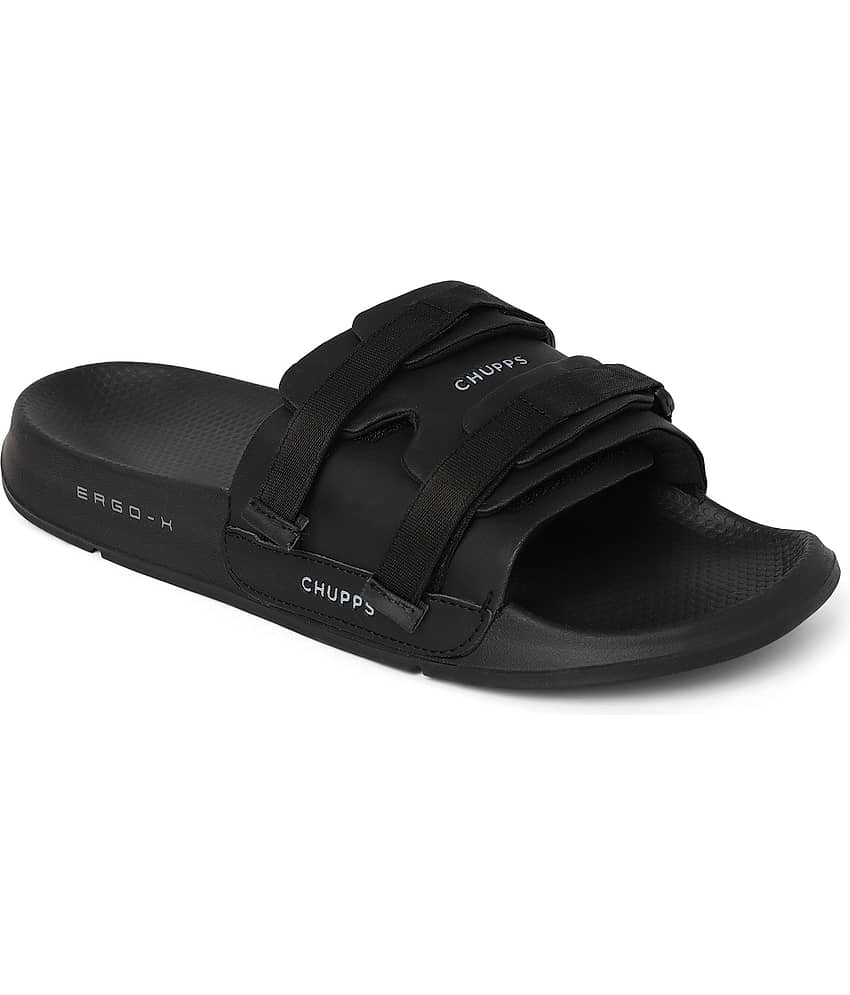 CHUPPS Black Men's Slide Flip Flop view 2