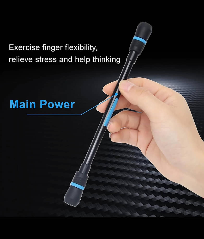 Spinner Rotatable Gaming Finger Pens - Without Pen Refill, Non Slip Coated Rotatable Gel Pen Mod Spinning Pen with Weighted for Playing Student (Pack of 3) view 2