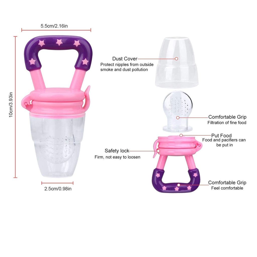 Baby Fruit & Food Feeder Pacifier | BPA-Free Silicone Feeding Teether with Handle view 2