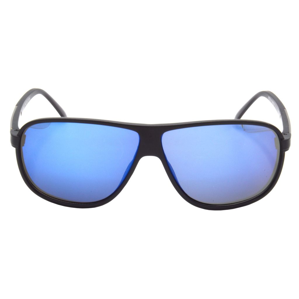 Hrinkar Blue Rectangular Cooling Glass Black Frame Best Sunglasses for Men & Women - HRS473-BK-BU-MCRY view 2