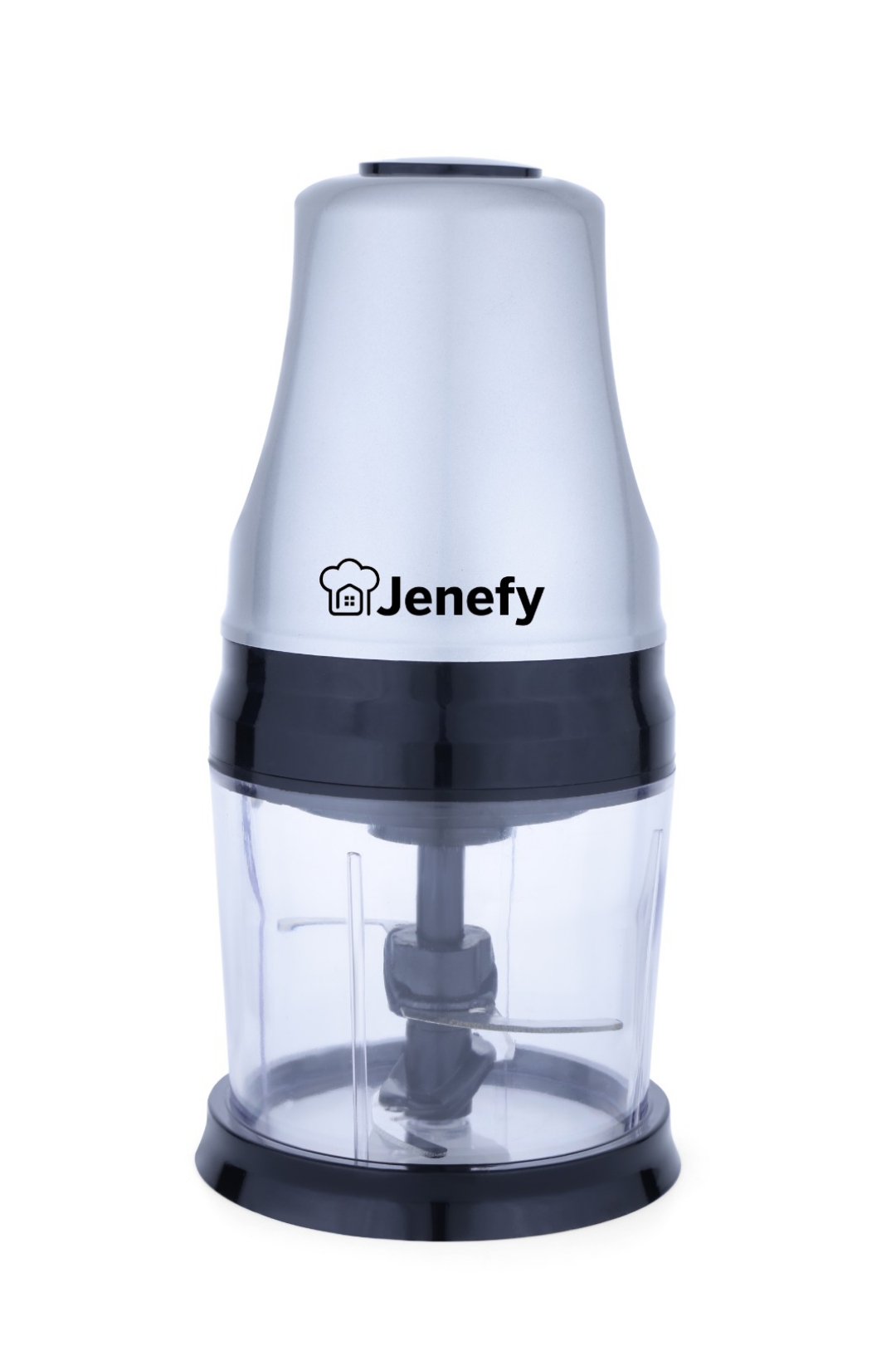 Jenefy Electric Vegetable Chopper for Kitchen 275 Watts Copper Motor 500 ml Bowl For Chop Mince Puree & Whisk 4 Bi Level Stainless steel Blade for Chopping Vegetable and Fruits Grey