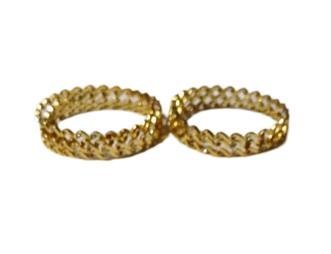 Gold Plated Kundan Bangles Set for Women (Pack of 8] view 2
