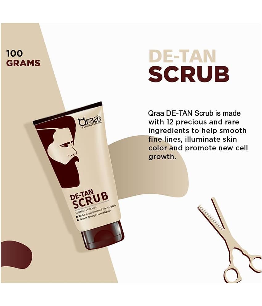 Qraa Men D Tan Scrub For Men,100Gm For Acne,Pimples,Tan Removal,Blackheads,Fairness (Pack Of 1) view 2