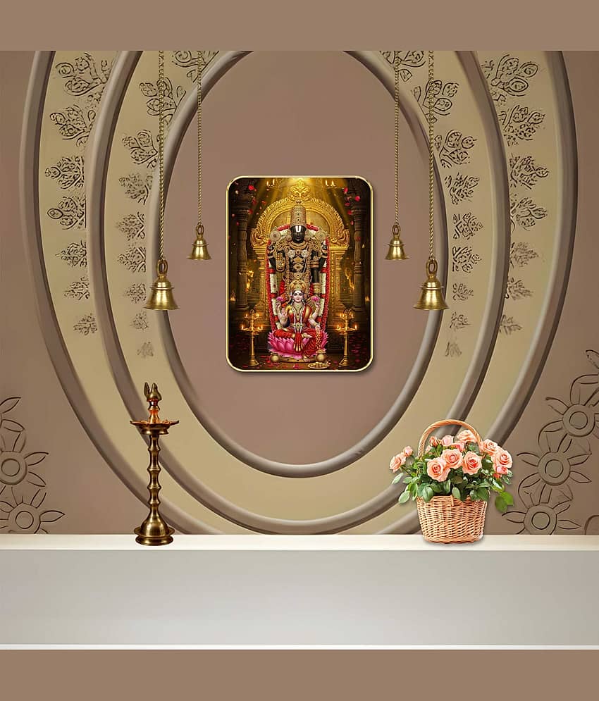 Livin'luxe Lord Venkateswara Lakshmi MDF Wall Art with Table Top Stand & Wall Hanging Hole view 2
