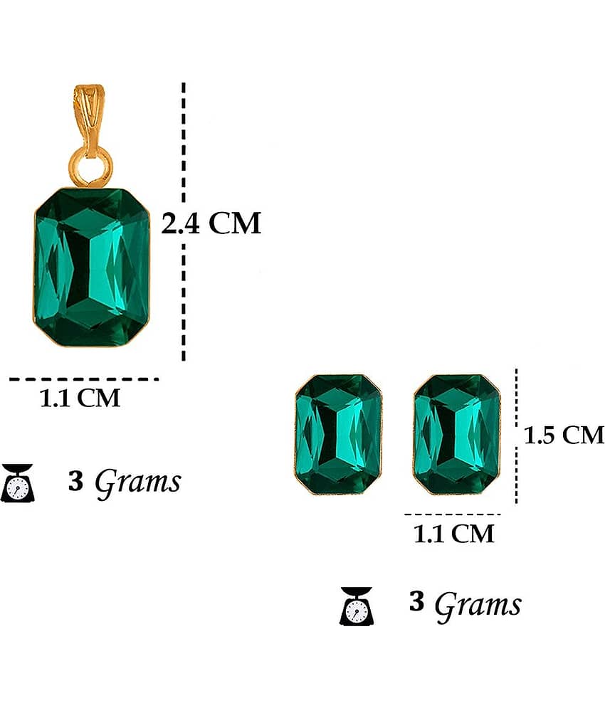 JFL - Jewellery For Less - Green Pendant set ( Pack of 1 ) view 2