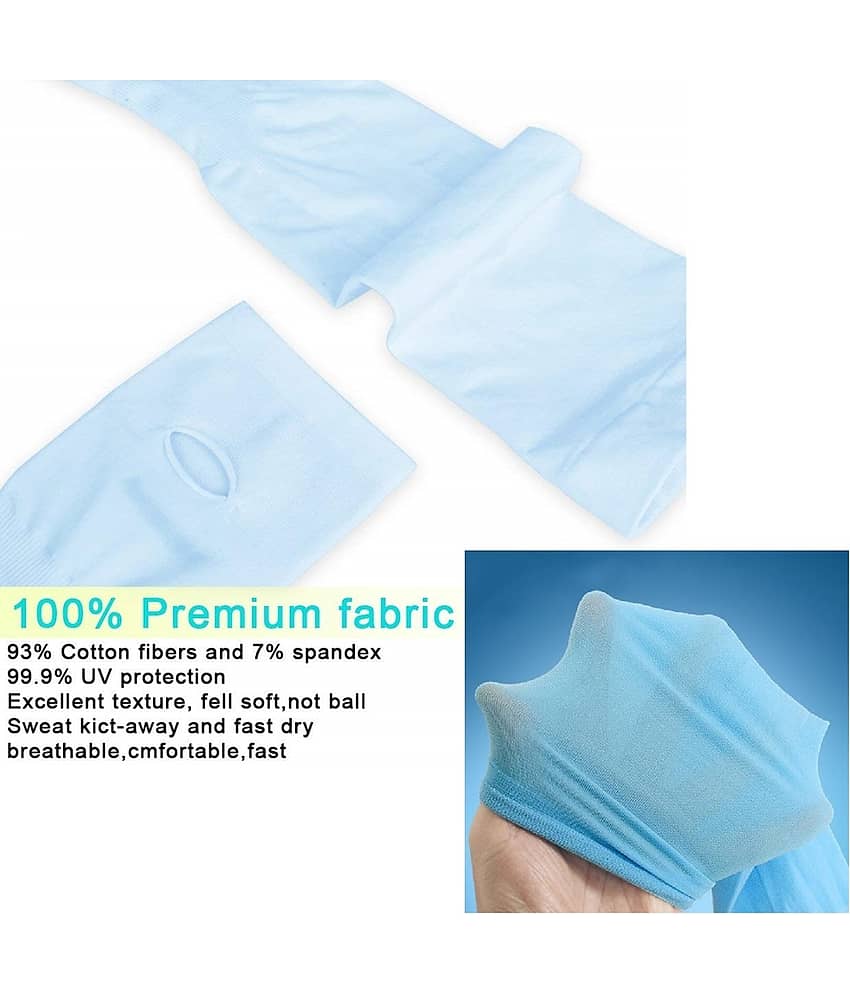 Auto Hub Blue Solid Riding Sleeves ( Set of 2 ) view 2